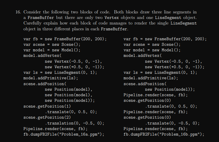 Solved 16. Consider the following two blocks of code. Both | Chegg.com