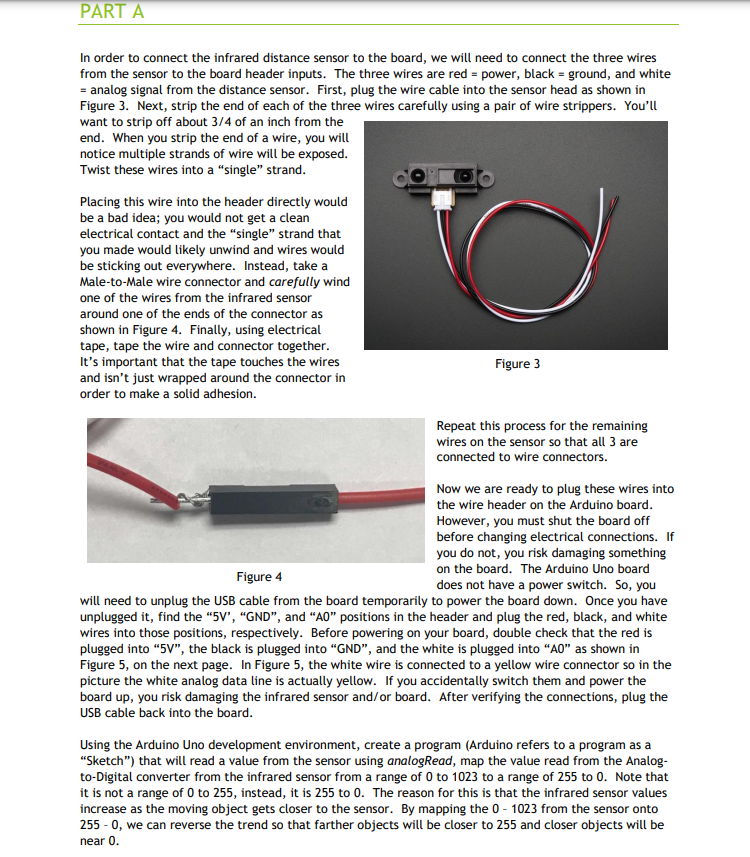 Solved In order to connect the infrared distance sensor to | Chegg.com