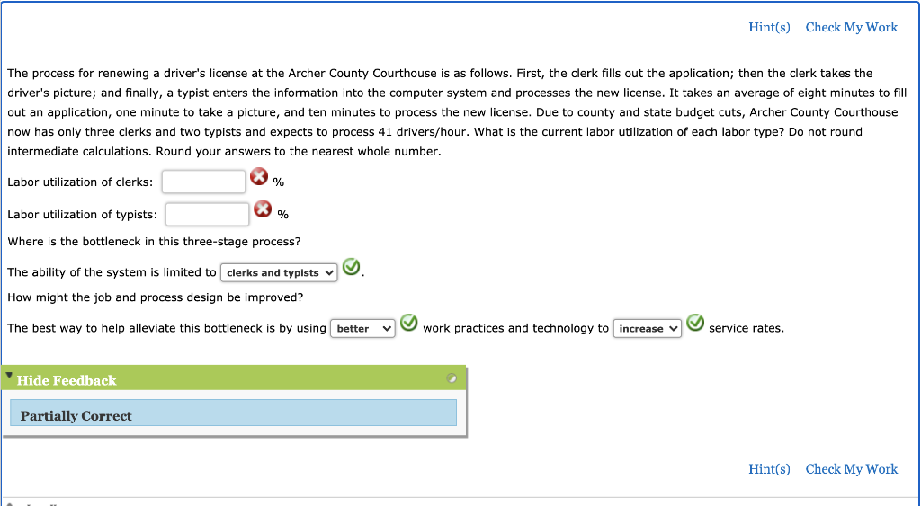 Solved Hint(s) Check My Work The process for renewing a