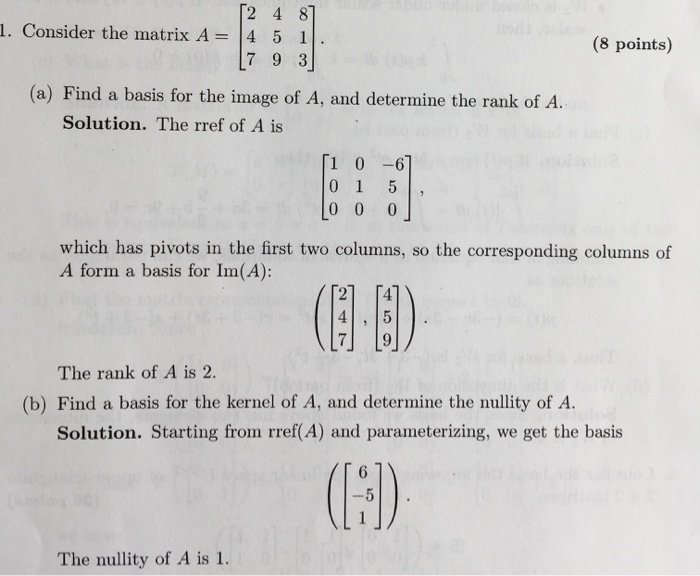 Solved 2 4 81 I. Consider the matrix A=14 5 1 7 9 3 (8 | Chegg.com