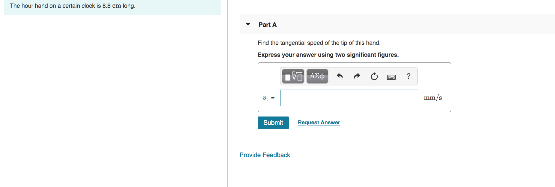 Solved The hour hand on a certain clock is 8.8 cm long. Part