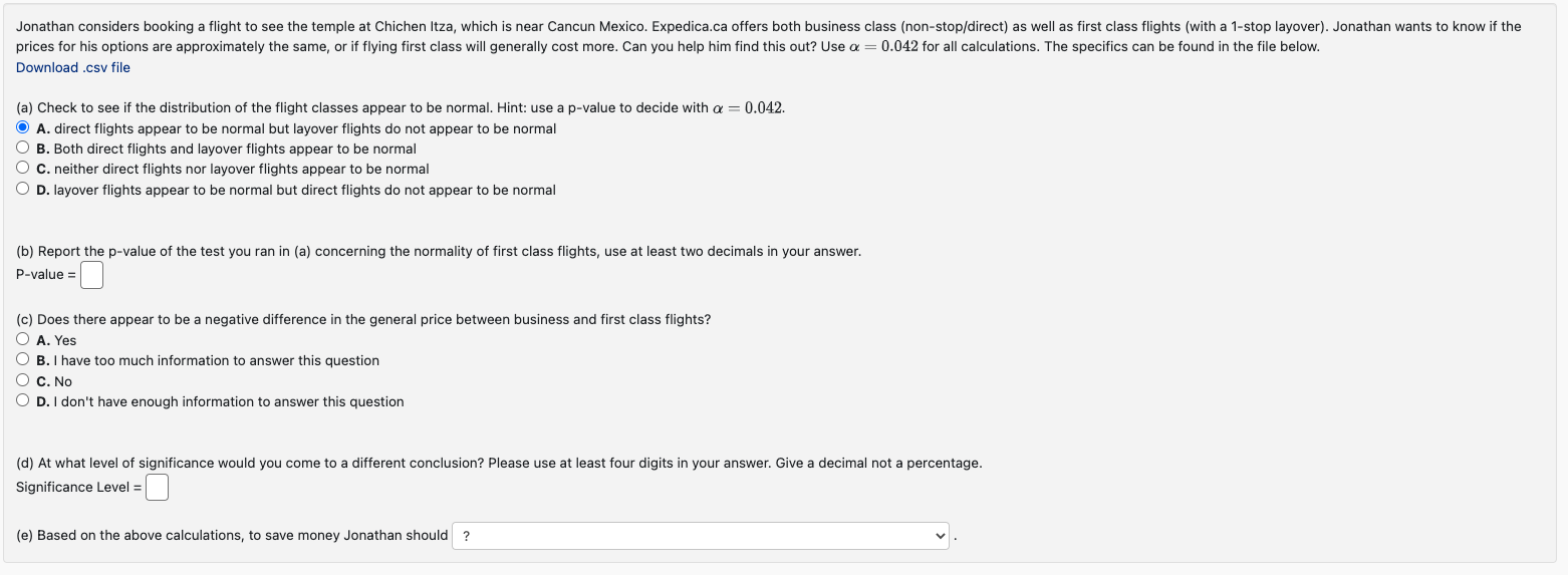 Solved Download .csv file (a) Check to see if the | Chegg.com