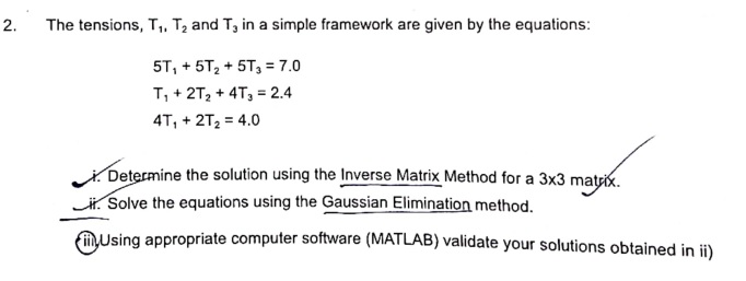 Solved The tensions, T1,T2 and T3 in a simple framework are | Chegg.com
