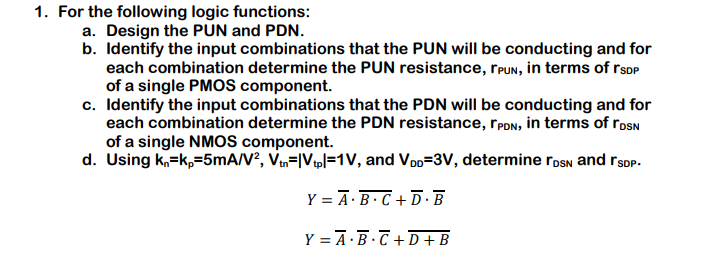 Solved 1. For the following logic functions: a. Design the | Chegg.com