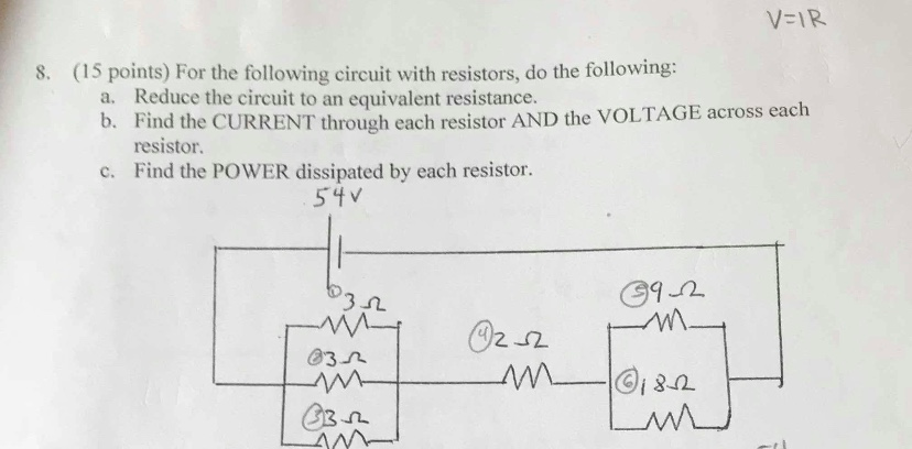 Solved A. Reduce the circuit to an equivalent resistance. | Chegg.com