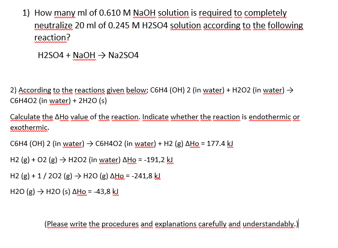 Solved 1 How Many Ml Of 0610 M Naoh Solution Is Required 9897