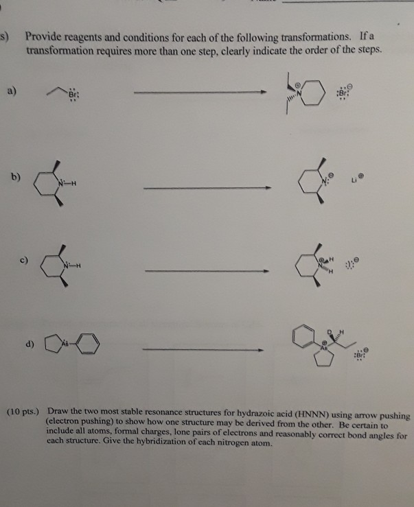 Solved S) Provide Reagents And Conditions For Each Of The | Chegg.com