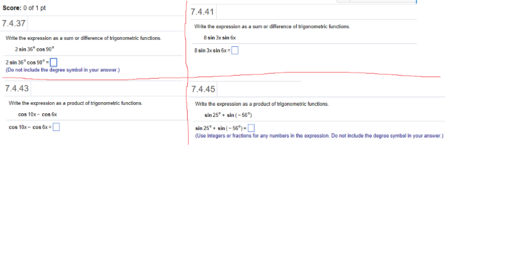 Solved Score: 0 of 1 pt 7.4.41 7.4.37 Write the expression | Chegg.com