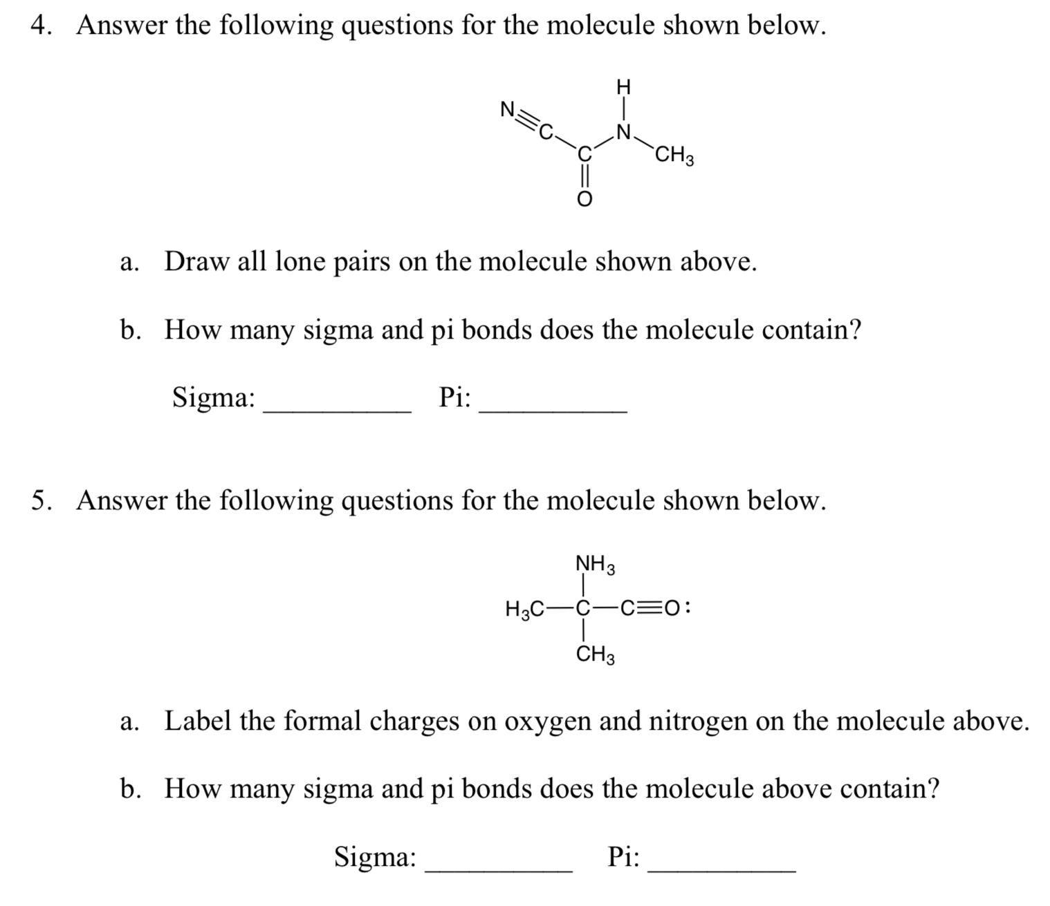 Solved Answer the following questions for the molecule shown | Chegg.com