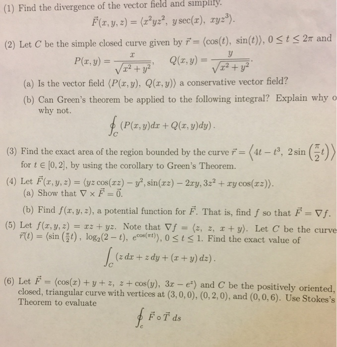 Solved Find the divergence of the vector field and simphty