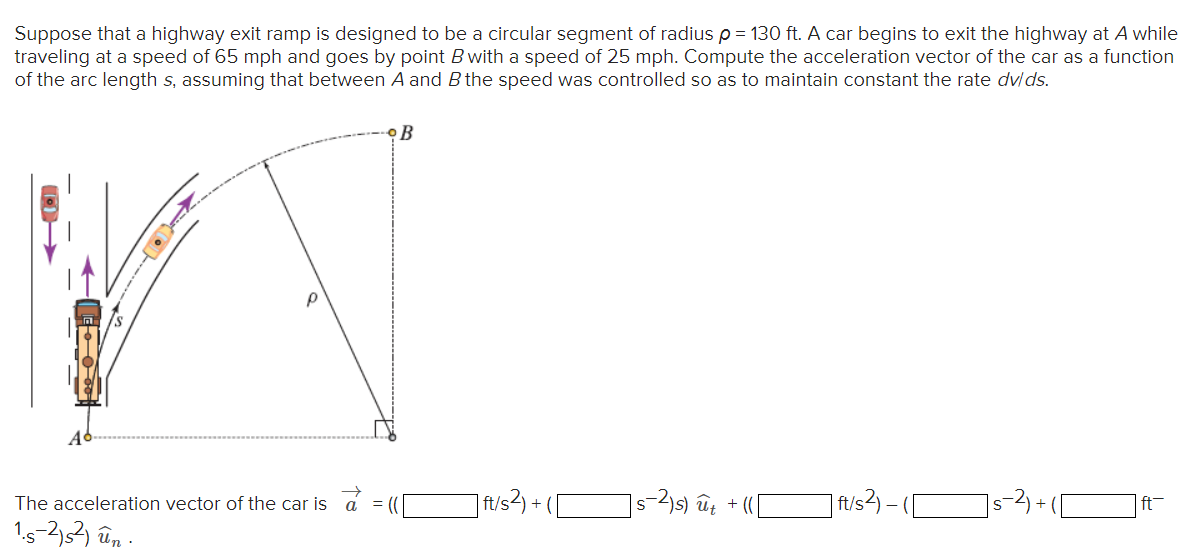 Solved Suppose that a highway exit ramp is designed to be a