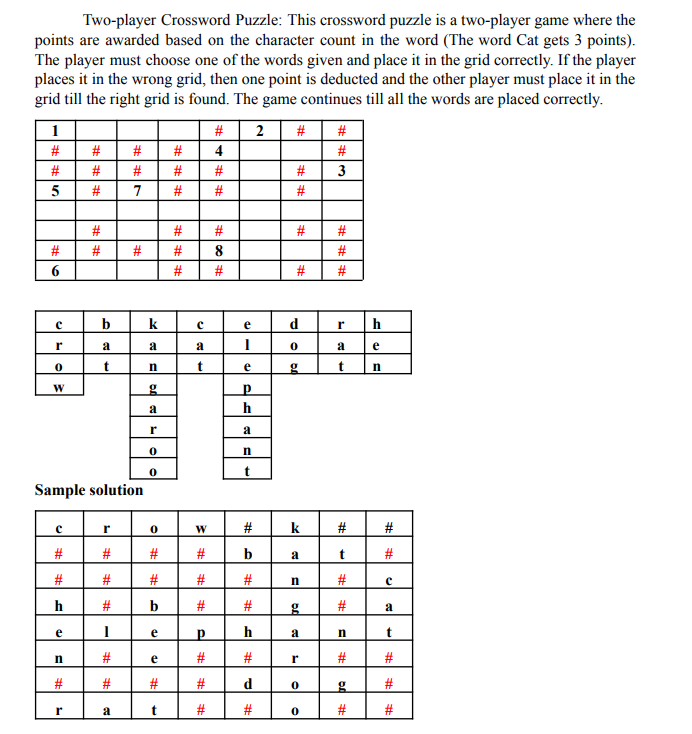 Solved Two player Crossword Puzzle: This crossword puzzle is Chegg com