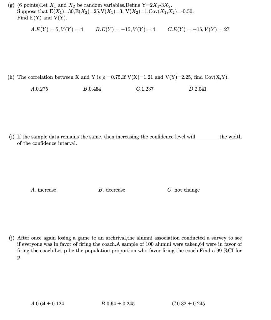 Solved G 6 Points Let X1 And X Be Random Variables De Chegg Com