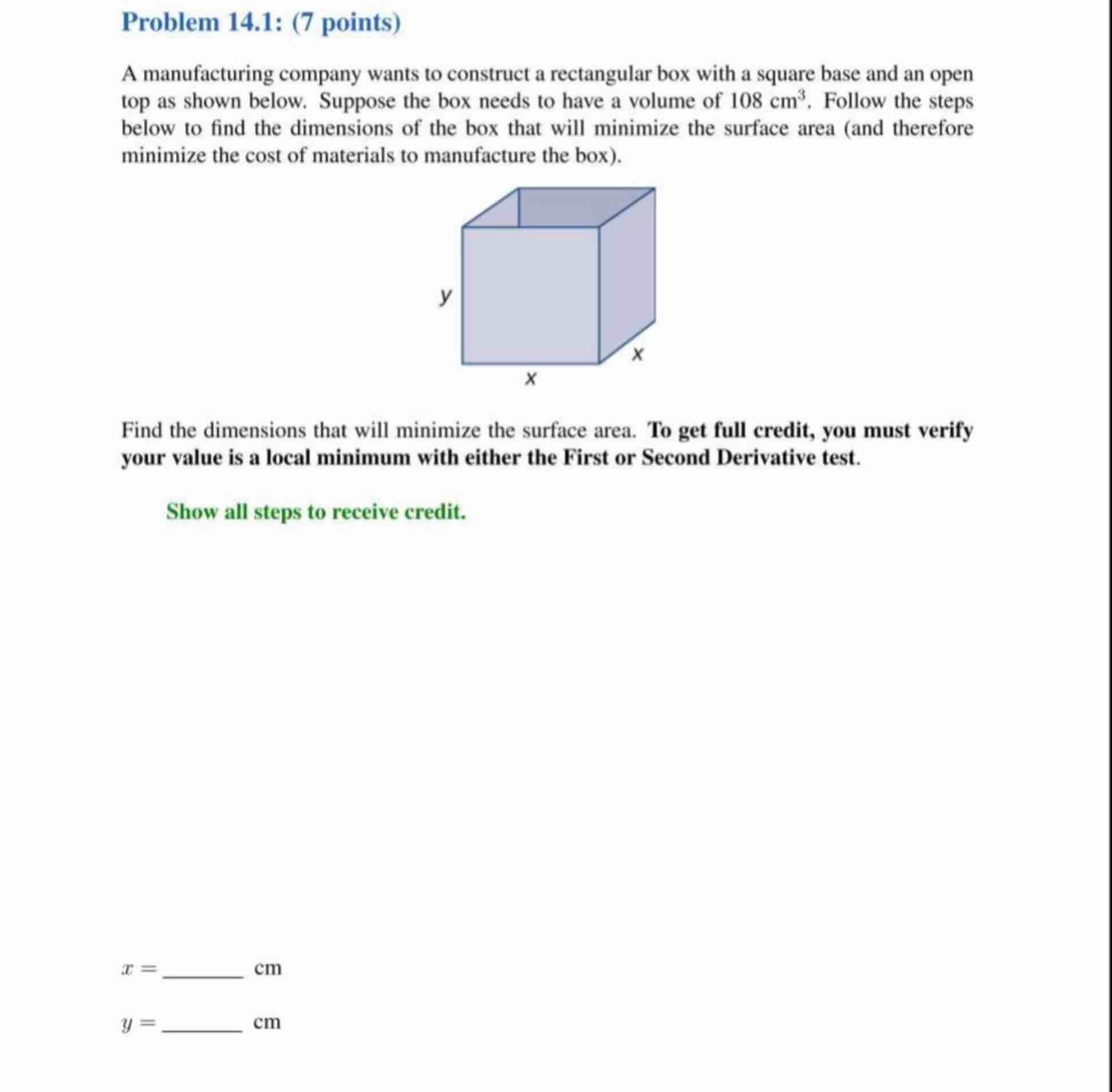 Solved Problem 14.1 (7 ﻿points)A manufacturing company