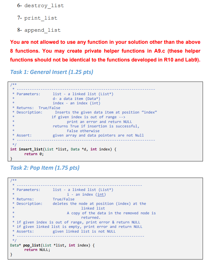 Solved The skeleton code, list class, test case, and | Chegg.com