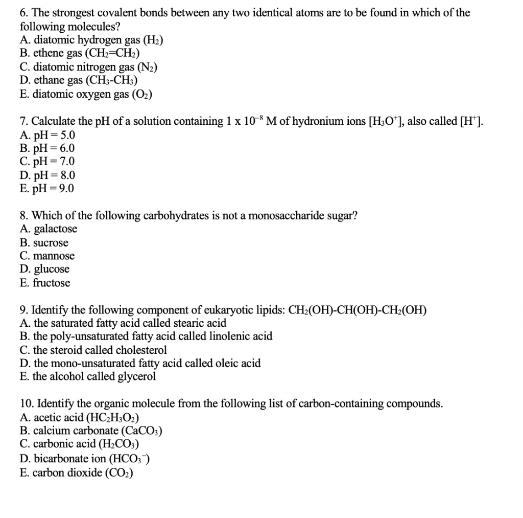 Solved 1. All of the following carbon sources can be used | Chegg.com