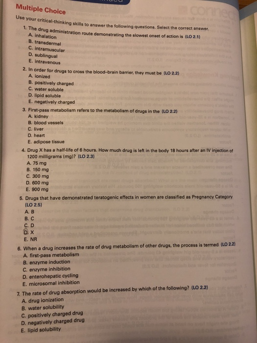 Solved Multiple Choice conned ov bluoWnois Use your