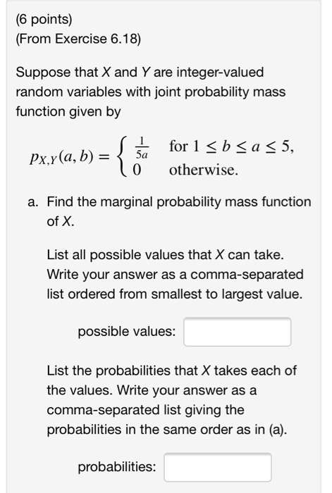 Solved (6 points) (From Exercise 6.18) Suppose that X and Y | Chegg.com