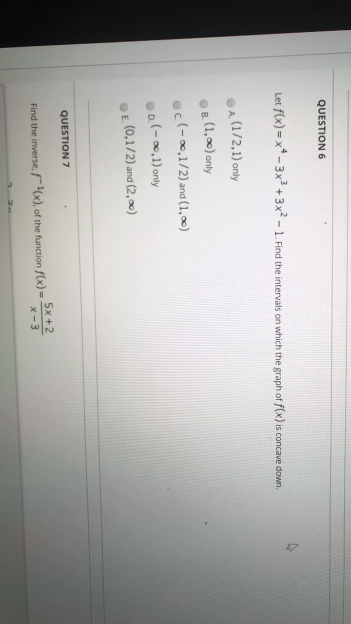 Solved QUESTION 6 Let f(x)=x4 - 3x3 + 3x2 - - 1. Find the | Chegg.com
