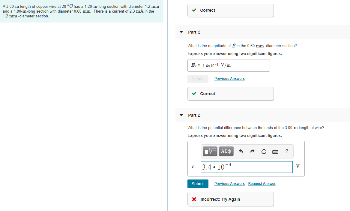 Solved A3.00-m length of copper wire at 20 °C has a | Chegg.com