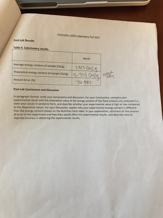 Solved Raw Data from calorimetry analysis of Cheeto samples