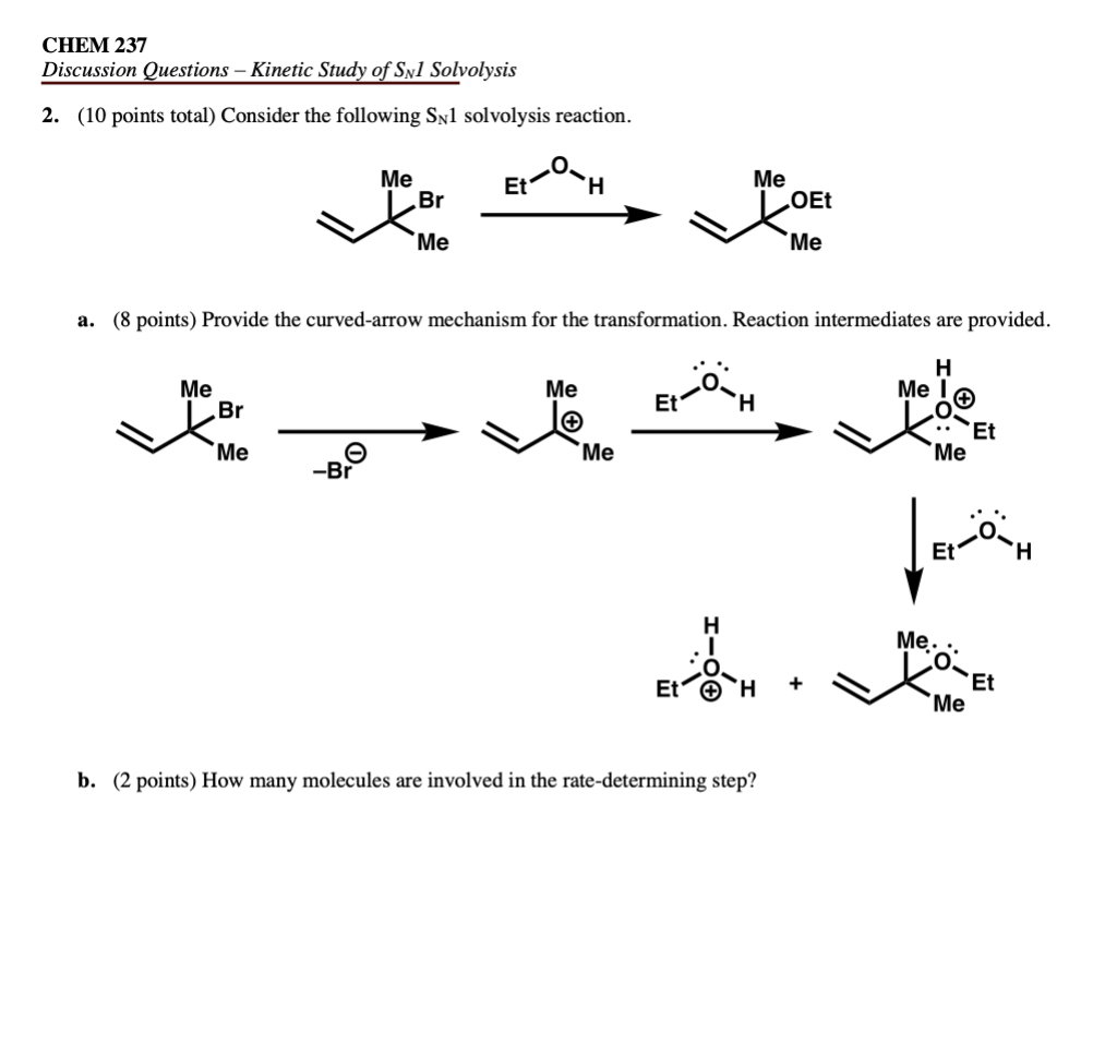 Solved Discussion Questions - Kinetic Study of S SN1 | Chegg.com