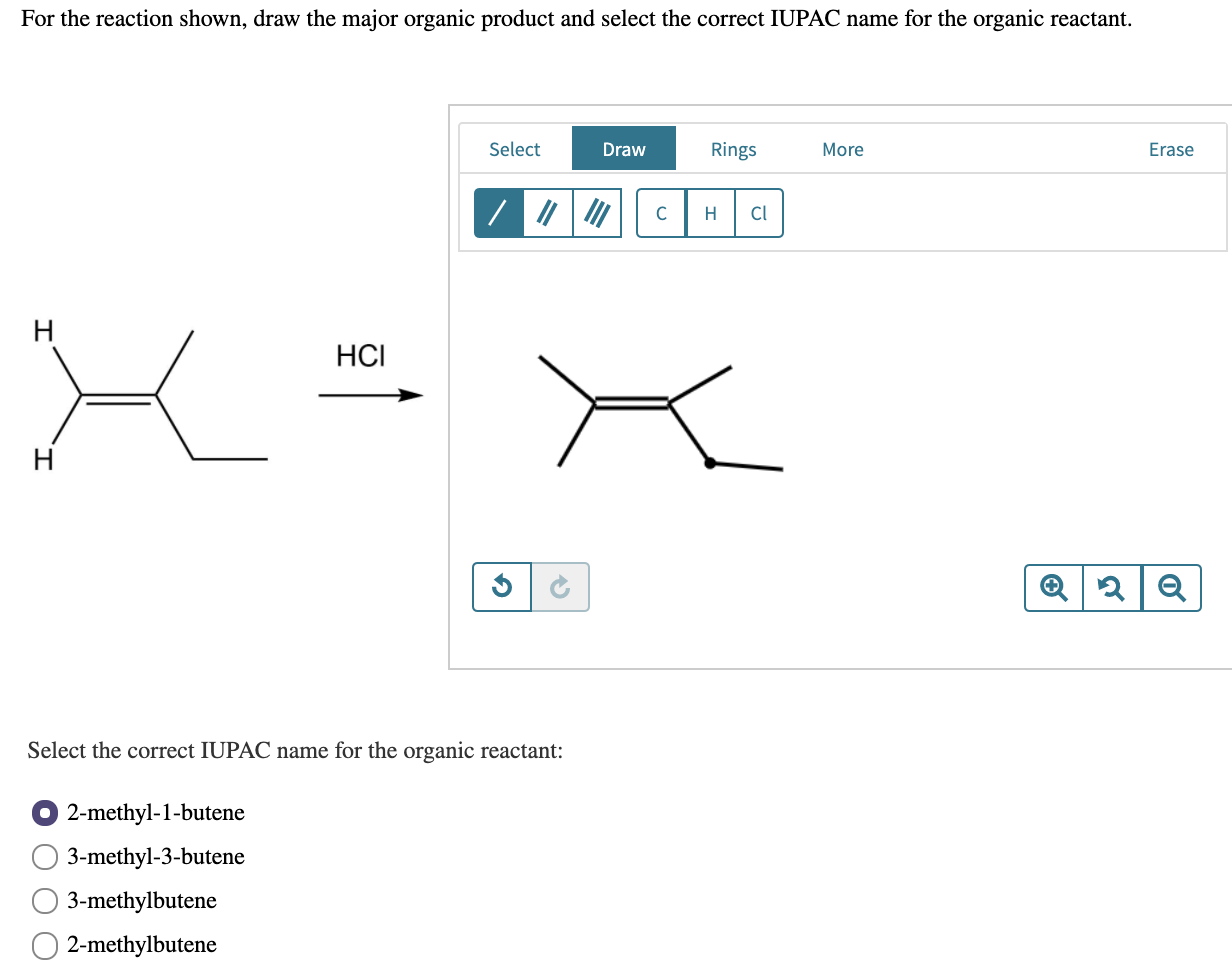 Draw The Correct Organic Product For The Reaction Shown