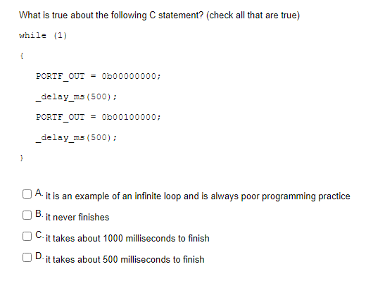 Solved What is true about the following statement? (check | Chegg.com