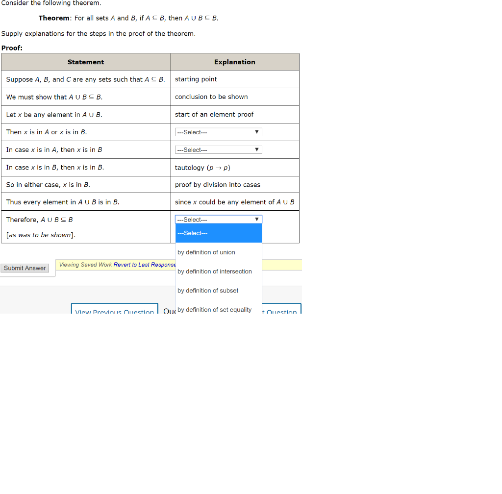 Solved Consider the following theorem. Theorem: For all sets | Chegg.com