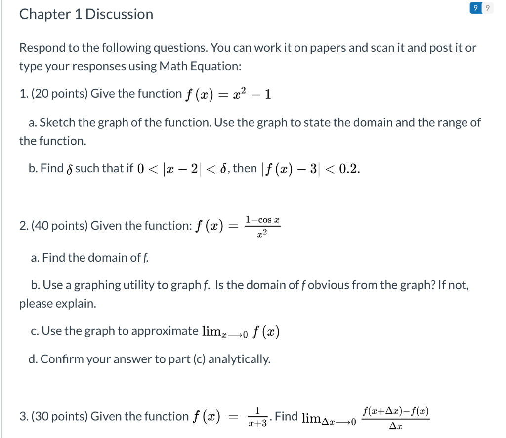 Solved 9 9 Chapter 1 Discussion Respond to the following | Chegg.com