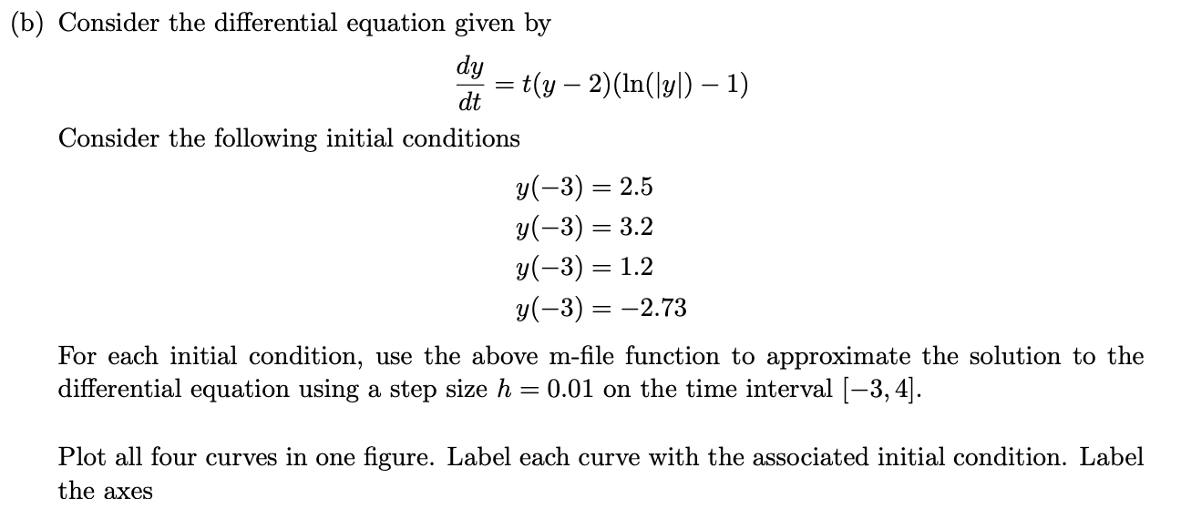 Solved 2. (a) Recall Euler's Method For Approximating The | Chegg.com