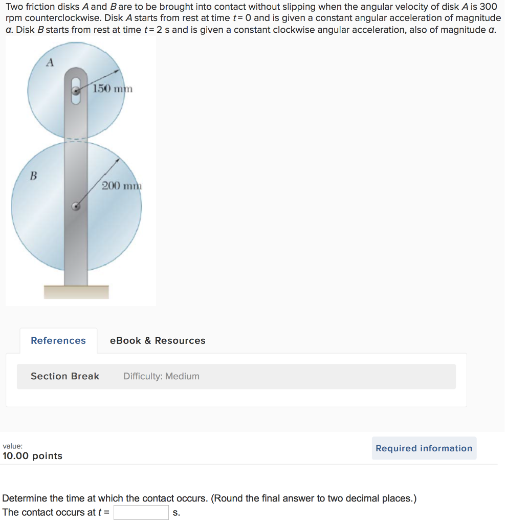 Solved Two Friction Disks A And Bare To Be Brought Into | Chegg.com