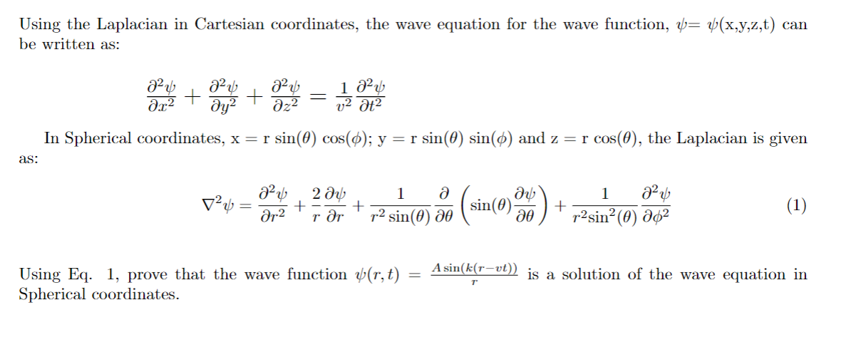 Solved Using the Laplacian in Cartesian coordinates, the | Chegg.com