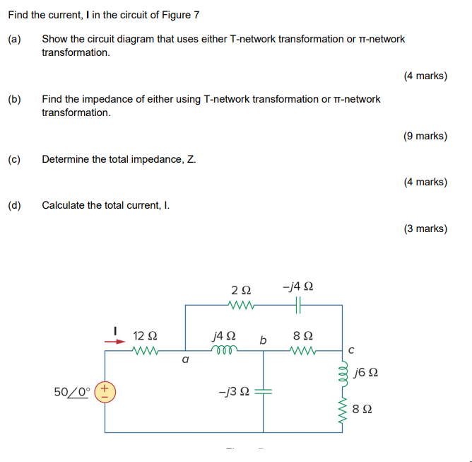 [Solved]: Find the current, I in the circuit of Figure 7