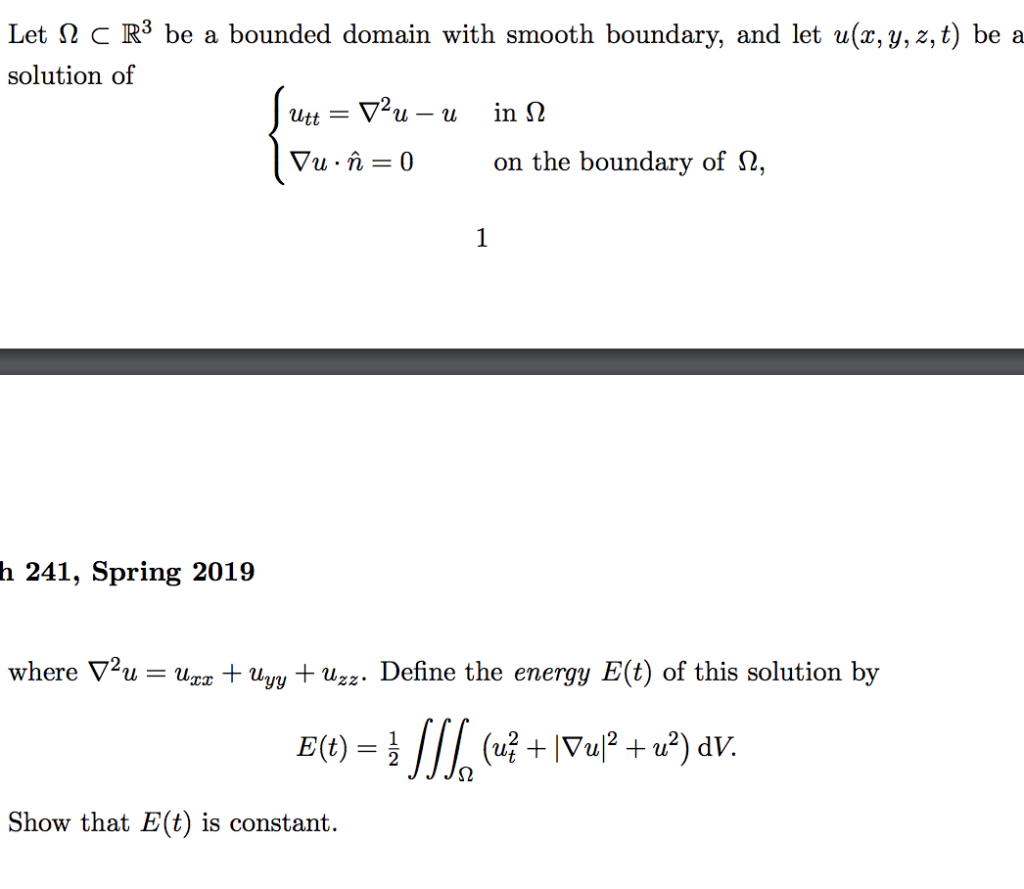 Let S2 c R3 be a bounded domain with smooth boundary, | Chegg.com