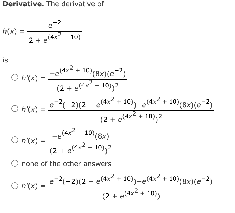 find the derivative of 4 x 2 e 2x