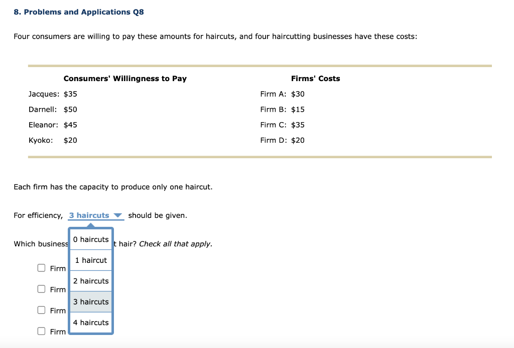 Solved 8. Problems and Applications Q8 Four consumers are | Chegg.com