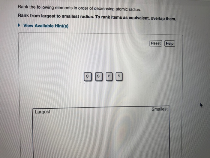 smallest to largest atomic radius smallest to largest atomic radius