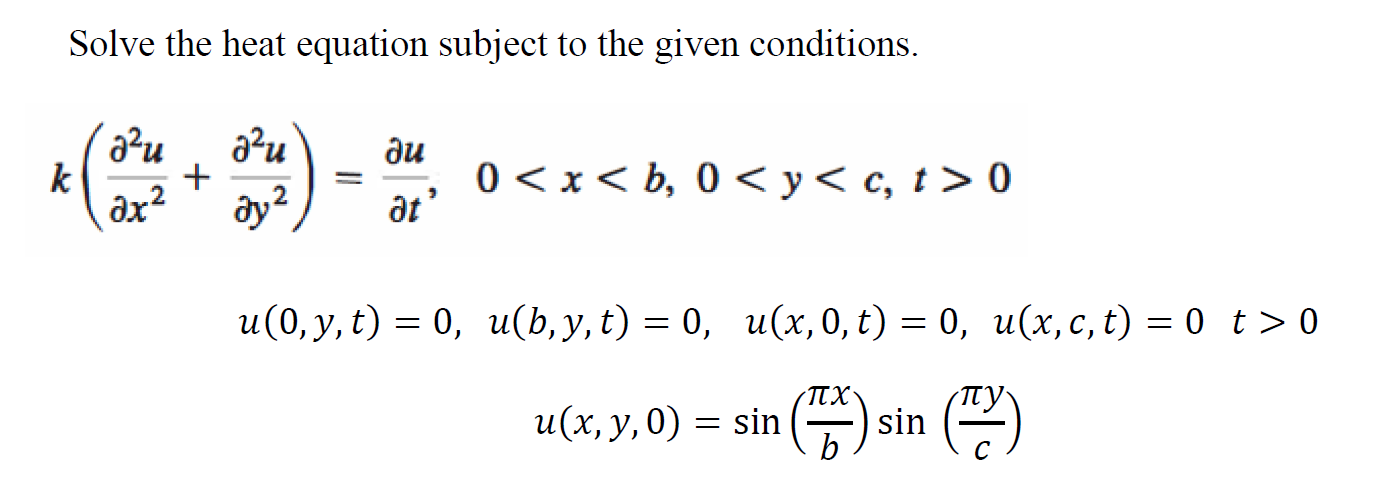 Solved Solve the heat equation subject to the given | Chegg.com