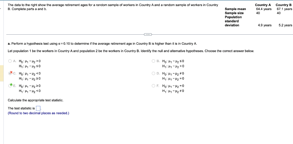 Solved Perform A Hypothesis Test Using α=0.10 To Determine | Chegg.com