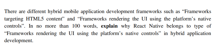 Solved There are different hybrid mobile application | Chegg.com