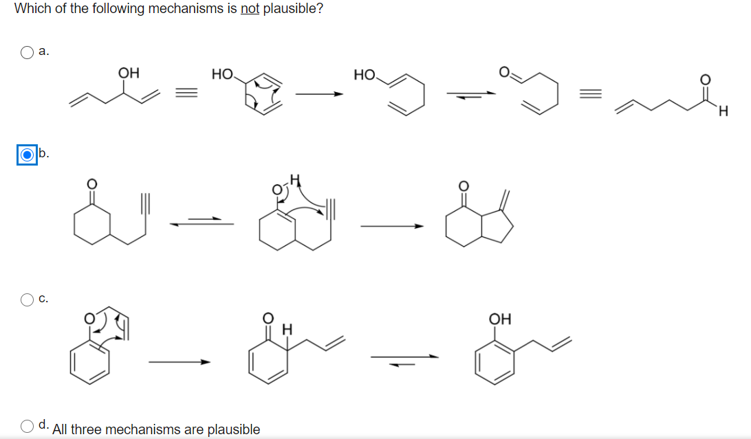 Solved Which of the following mechanisms is not plausible? | Chegg.com