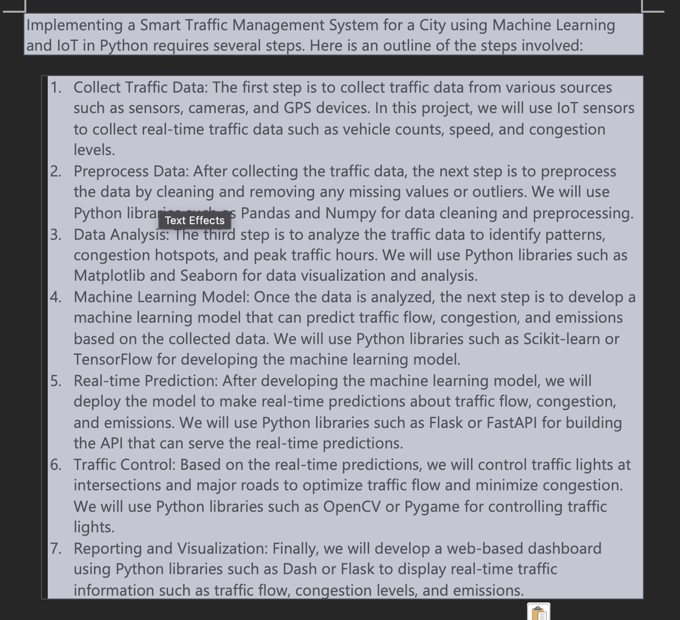 Solved mplementing a Smart Traffic Management System for a | Chegg.com
