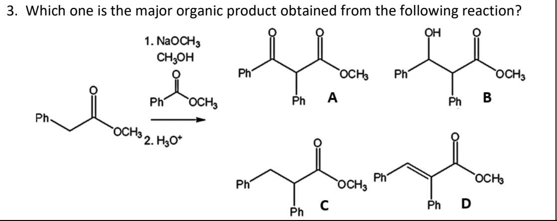 Solved 1. NaOCH3 2. H3O+ | Chegg.com