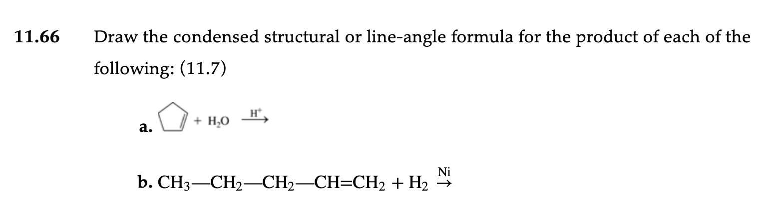 Solved 11.66 Draw The Condensed Structural Or Line-angle | Chegg.com