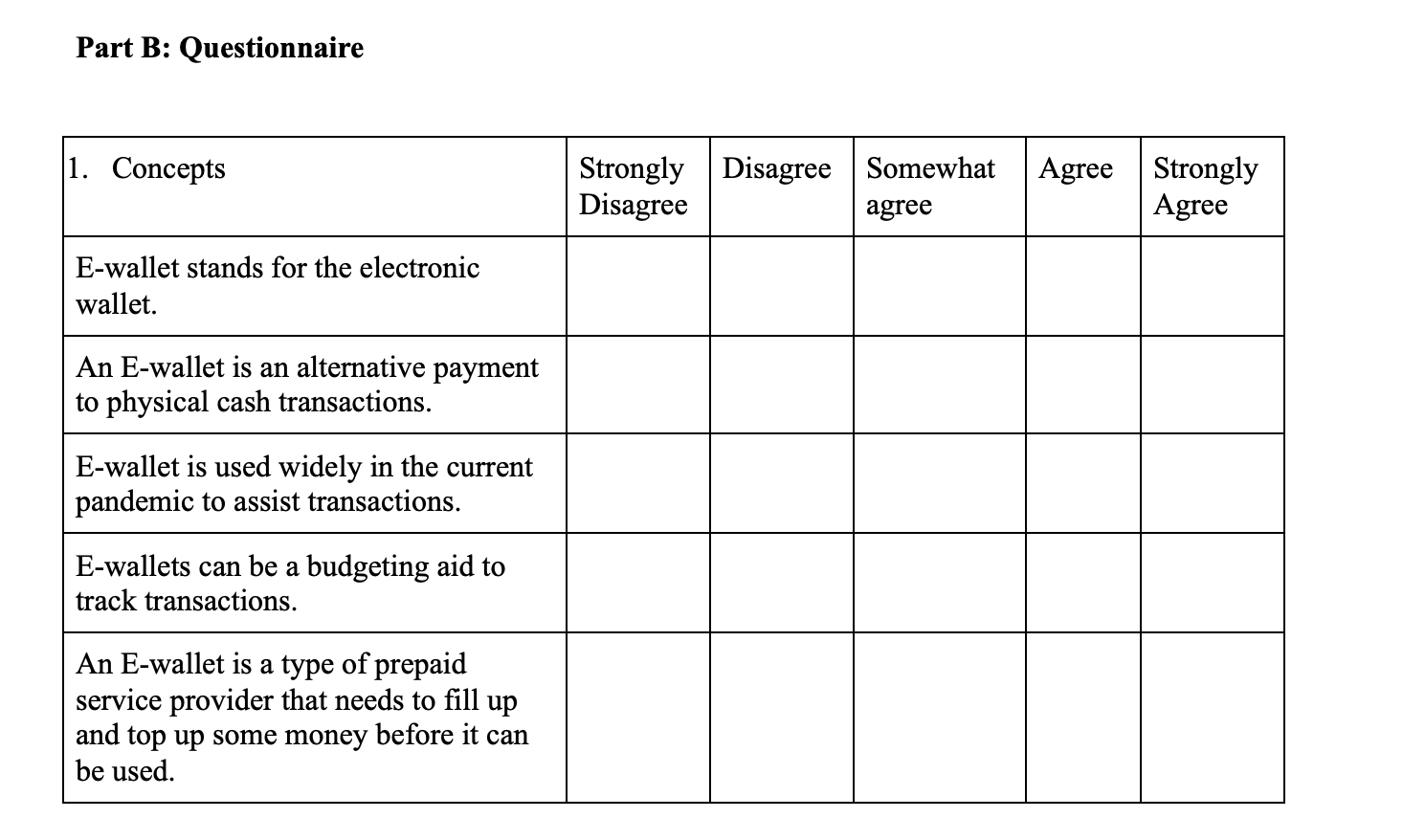 Solved Above are the question of the survey on the concept