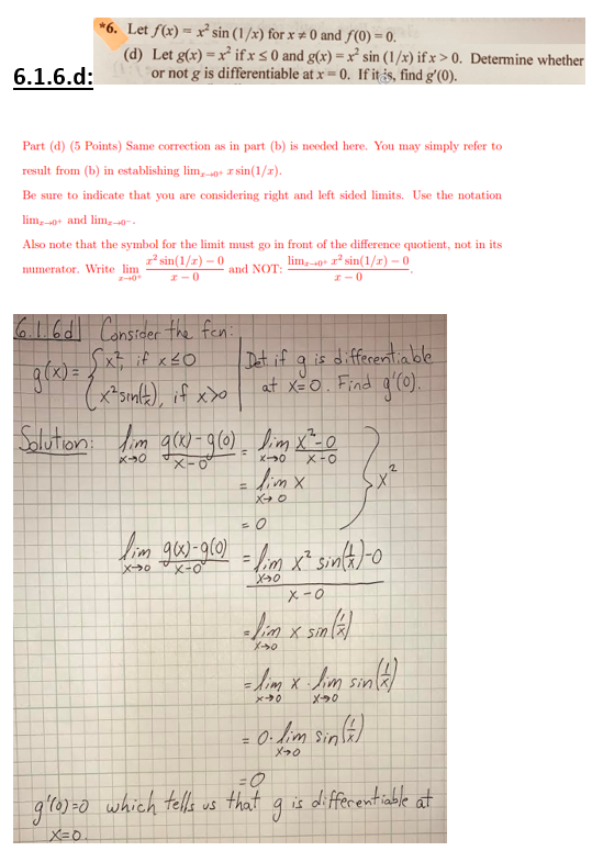 Solved 6 Let F X R Sin 1 X For X 0 And F 0 0 Chegg Com