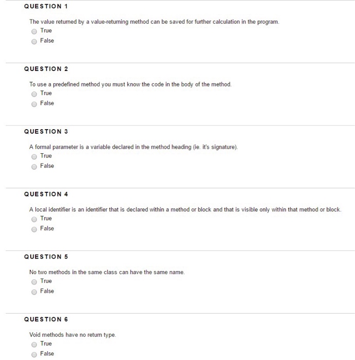 Solved QUESTION 1 The value returned by a value-returning | Chegg.com