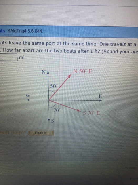 Solved Two Boats Leave The Same Port At The Same Time. One | Chegg.com