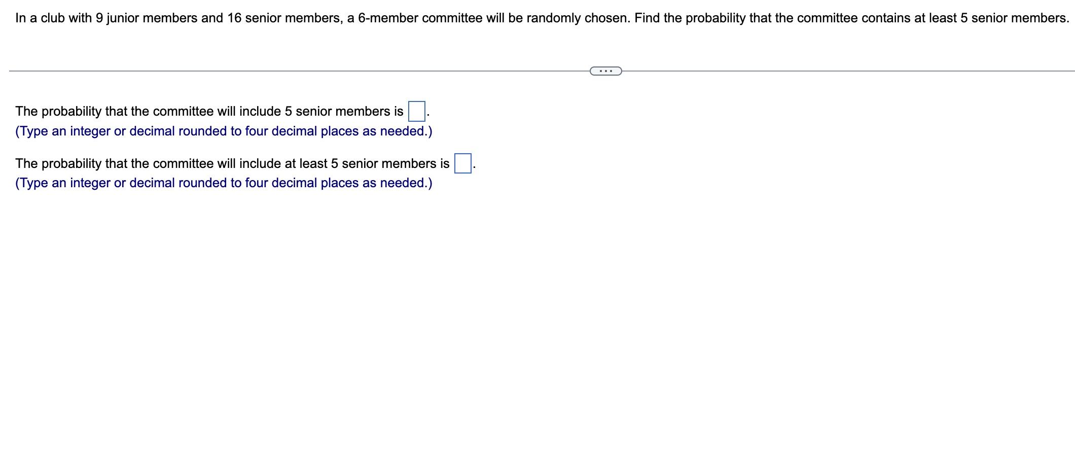 Solved In a club with 9 junior members and 16 senior | Chegg.com